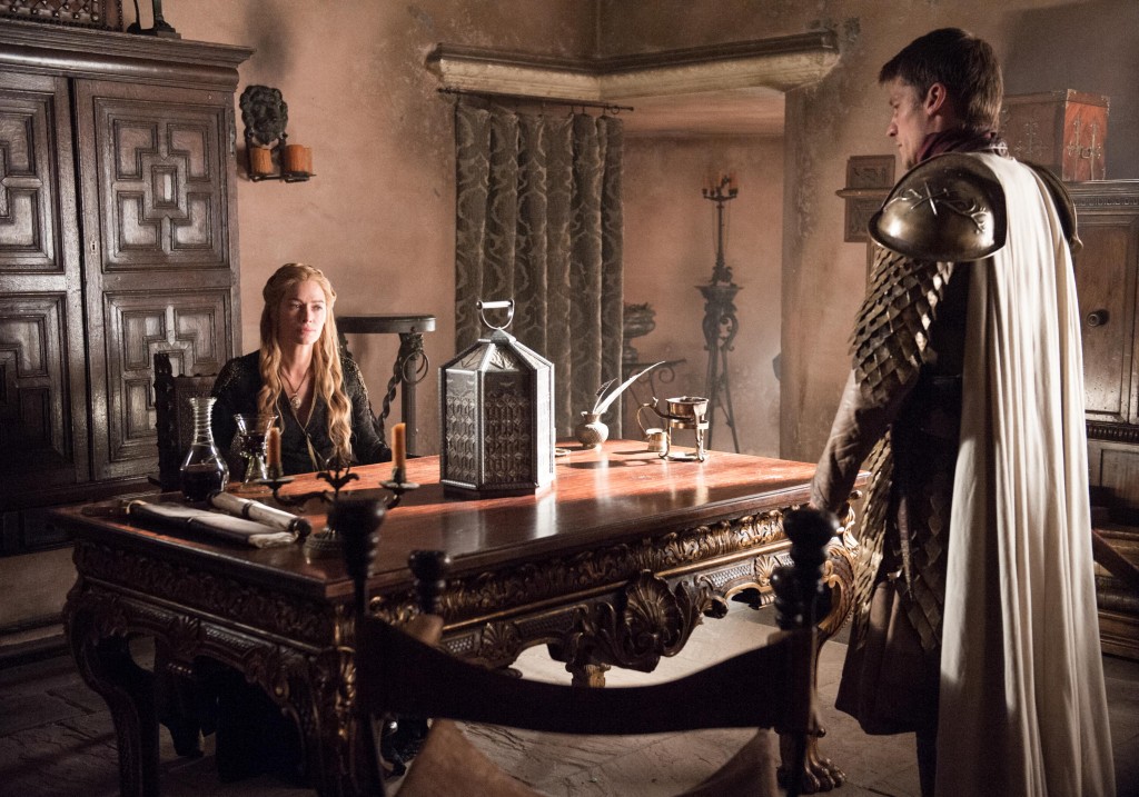 Lena Headey as Cersei Lannister and Nikolaj Coster-Waldau as Jaime Lannister_ photo Helen Sloan_HBO
